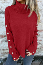 Load image into Gallery viewer, Casual Turtleneck Buttons Sweater
