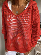 Load image into Gallery viewer, Loose Hooded Long Sleeve Sweater
