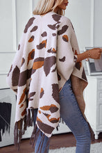 Load image into Gallery viewer, Leopard Print Tassel Hem Loose Knitted Shawl
