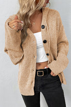 Load image into Gallery viewer, Plain Long Sleeves Drawstring Hoodied Knitted Cardigan

