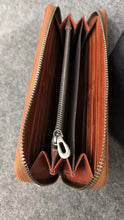 Load image into Gallery viewer, Handmade Long Leather Wallet Purse Large Capcity Multi Cards Zipper Soft Clutch for Women
