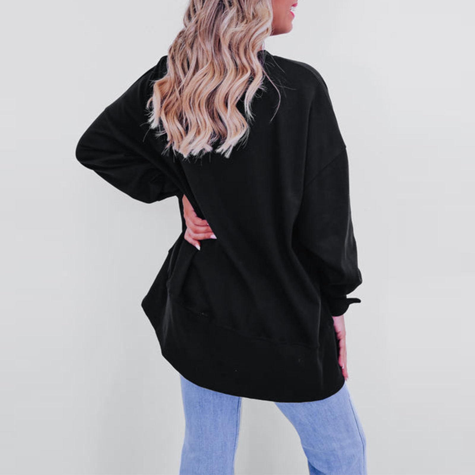 Candy Cane Sequin Crew Christmas Sweatshirt