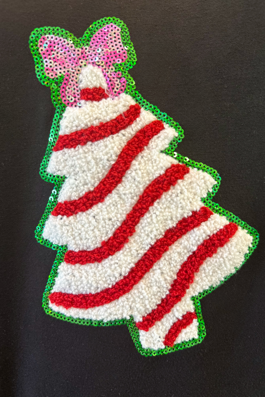 Bow Tree Sequins Long Sleeve Christmas Sweatshirt