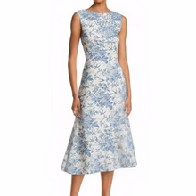 Load image into Gallery viewer, Light Blue Floral Print Split Side Midi Dress
