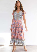 Load image into Gallery viewer, Blue Print Tiered Maxi Dress
