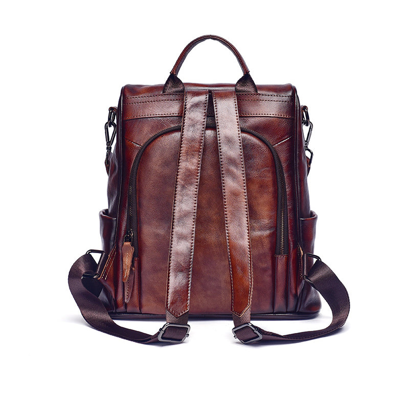 Leather Backpack for women Laptop Bag Large Capacity School Business Travel Daypack