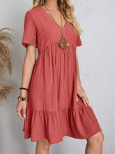 Load image into Gallery viewer, Elegant Casual Short Sleeve V-Neck Tiered Midi Dress
