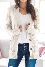Load image into Gallery viewer, Casual Knitted Solid Color Button Down Chunky Outwear Cardigan
