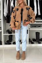 Load image into Gallery viewer, Bow Pattern Front Tie-up Long Sleeve Loose Cardigan
