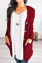 Load image into Gallery viewer, Casual Knitted Solid Color Button Down Chunky Outwear Cardigan
