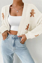 Load image into Gallery viewer, Casual Cookie Man Pattern Knitted Cardigan
