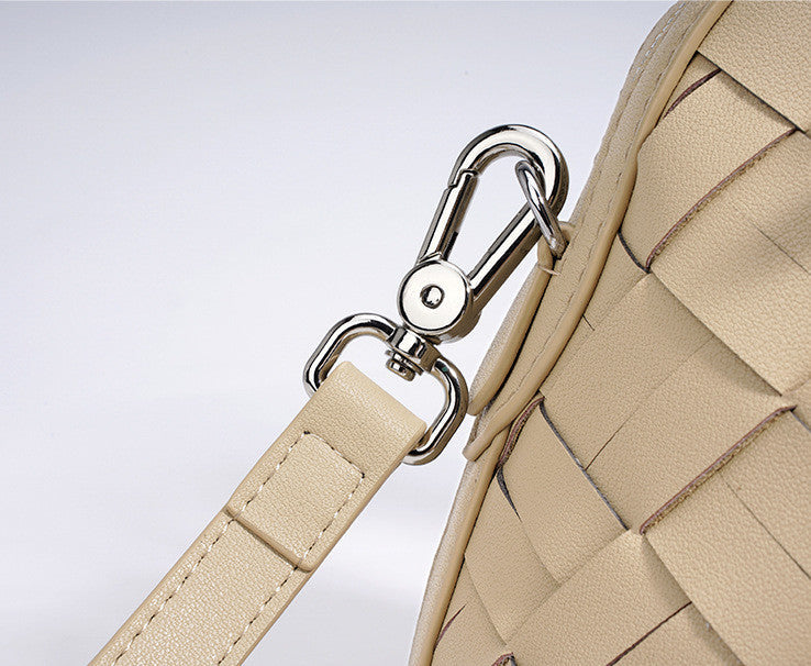 Simple Handmade Woven Handbag Leather Bag