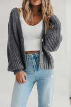 Load image into Gallery viewer, Casual Open Front Button Down knit Fall Sweater Cardigan
