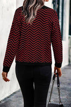 Load image into Gallery viewer, Long Sleeve V Neck Open Front Striped Knit Cardigan Sweaters
