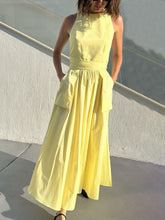 Load image into Gallery viewer, Refined Pockets Spaghetti Straps Tied Waist Maxi Dress
