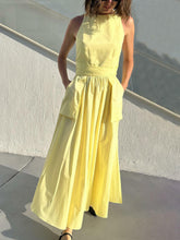 Load image into Gallery viewer, Refined Pockets Spaghetti Straps Tied Waist Maxi Dress
