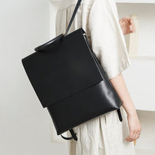 Load image into Gallery viewer, Black Leather Backpack Women
