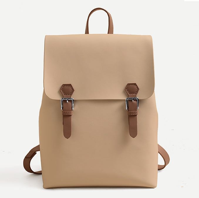 White Simper Large Leather Backpack School Bag
