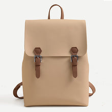 Load image into Gallery viewer, White Simper Large Leather Backpack School Bag
