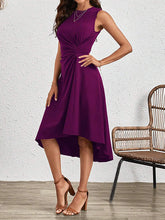 Load image into Gallery viewer, Sleeveless Asymmetric Pleated Split-Joint Midi Dress
