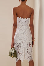 Load image into Gallery viewer, Sexy Strapless Belt Midi Lace Dress
