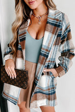 Load image into Gallery viewer, Plaid Lapel Multi-buttons Pockets Midi Jacket
