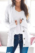 Load image into Gallery viewer, Casual Knitted Solid Color Button Down Chunky Outwear Cardigan
