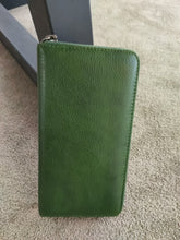 Load image into Gallery viewer, Handmade Long Leather Wallet Purse Large Capcity Multi Cards Zipper Soft Clutch for Women
