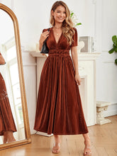 Load image into Gallery viewer, Elegant V-Neck Velvet Maxi Dress Wedding Guest Formal Party Long Dress

