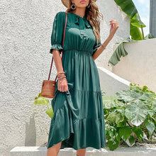 Load image into Gallery viewer, Elegant Ruffle Half Sleeve Tiered Casual Midi Dress
