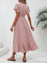 Load image into Gallery viewer, Floral Surplice Neck Tied Midi Dress
