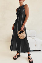 Load image into Gallery viewer, Casual Striped Contrast Sleeveless Round Necn Midi Dress
