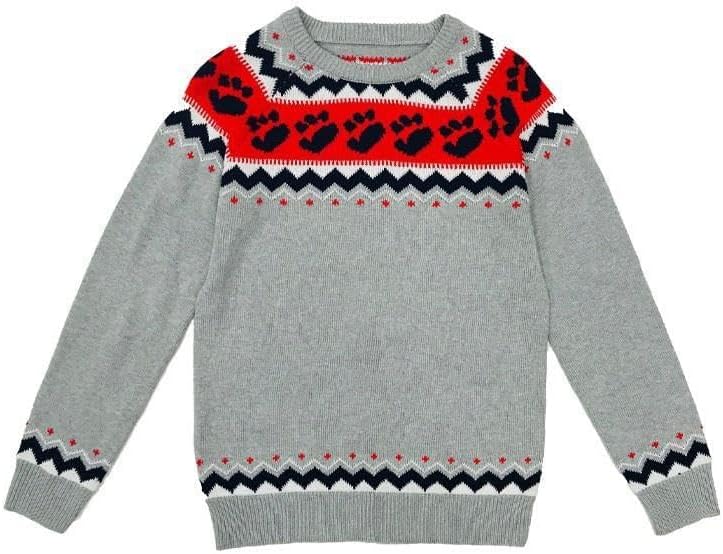 Color Block Paw Print Long Sleeve Sweater