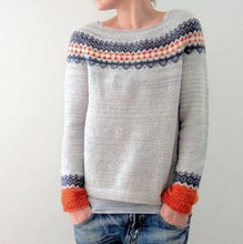 Load image into Gallery viewer, Long Sleeve Fair Isle Pattern Knitted Sweater
