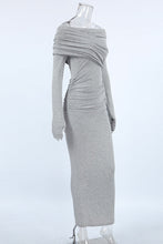 Load image into Gallery viewer, Sexy Ruched Off Shoulder Long Sleeves Bodycon Maxi Dress
