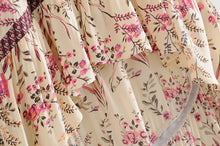 Load image into Gallery viewer, Boho Beige Floral Print High Low Dress
