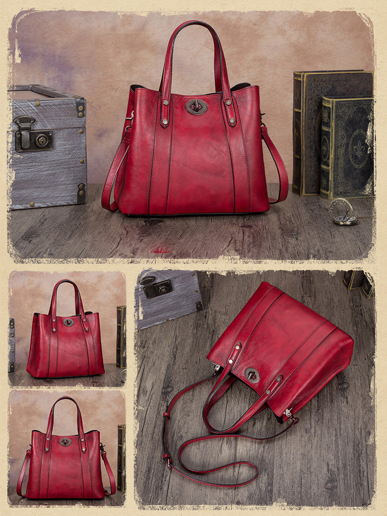 Vintage Handmade Shoulder Purse Leather Handbag