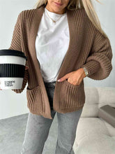 Load image into Gallery viewer, Loose V-neck Long-sleeved Casual Knitted Cardigan
