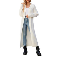 Load image into Gallery viewer, Solid Color Long Sleeve Long Knitted Cardigan
