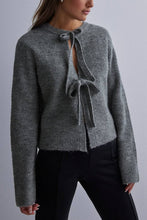 Load image into Gallery viewer, Loose Long Sleeve Lace-up Knitted Cardigan
