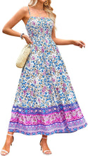Load image into Gallery viewer, Floral Bohemian Sexy Adjustable Straps Pockets Midi Dress
