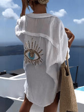 Load image into Gallery viewer, Evil Eye Casual Sequin Beaded Shirt

