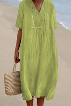 Load image into Gallery viewer, Casual Simplicity V Neck Short Sleeve Dress
