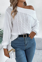 Load image into Gallery viewer, Casual One Shoulder Long Sleeve Knitted Sweater
