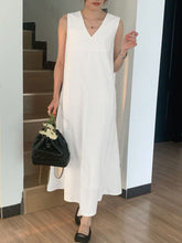 Load image into Gallery viewer, Simple Loose Sleeveless V-Neck Midi Dresses
