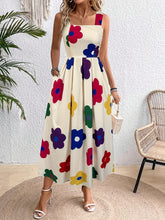Load image into Gallery viewer, Straps Floral Print Midi Dress
