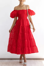 Load image into Gallery viewer, Sweet Elegant Mesh Off the Shoulder Midi Dress
