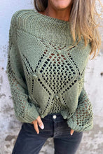 Load image into Gallery viewer, Loose Hollow Round Neck Casual Knitted Sweater
