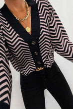 Load image into Gallery viewer, Long Sleeve V Neck Open Front Striped Knit Cardigan Sweaters
