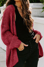 Load image into Gallery viewer, Simple Drop Shoulder Open Front Knit Oversized Sweater Cardigan
